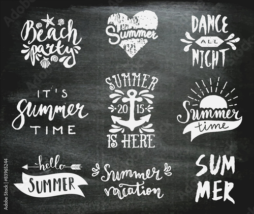 Chalkboard Typographic Summer Designs