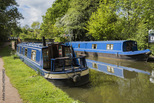 Schilderij op canvas canal boats narrow boats houseboats uk canal