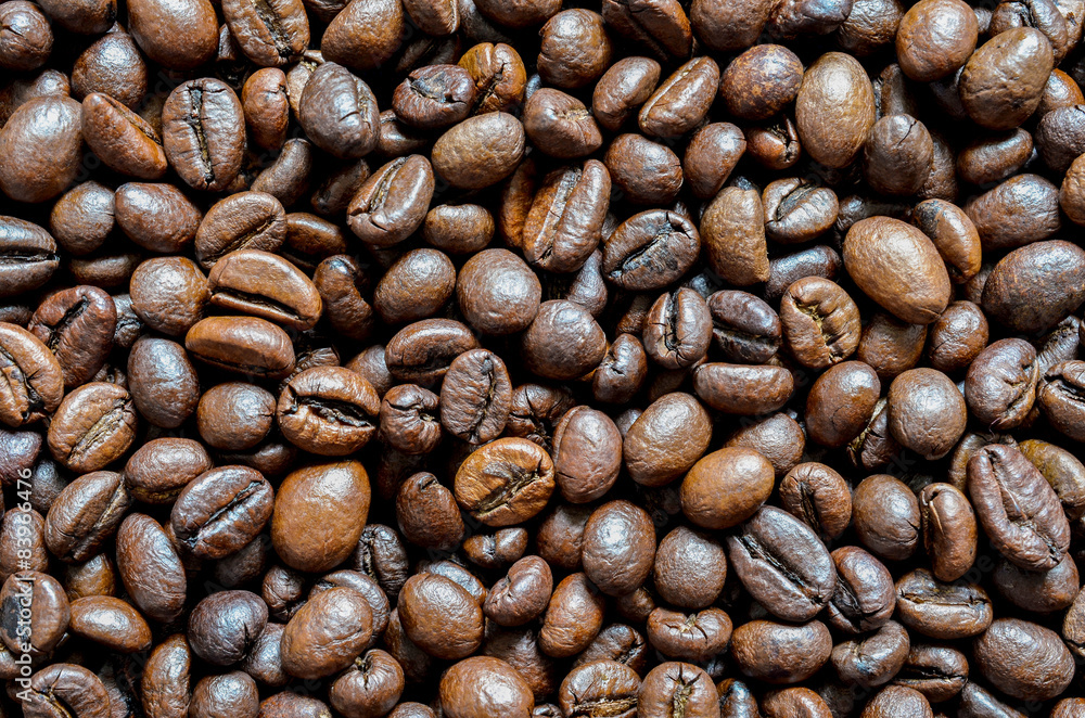 Coffee beans in the background Coffee beans in the background