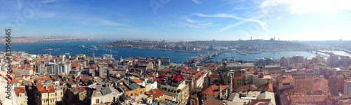 Panorama of the European part of Istanbu with Galata Tower