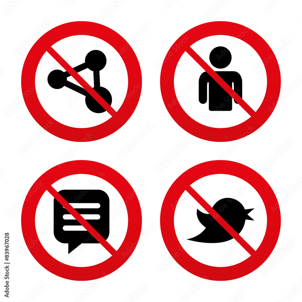 Human person and share icons. Speech bubble. Human person and share icons. Speech bubble.