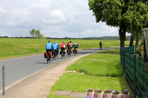 A group of cyclists on the road