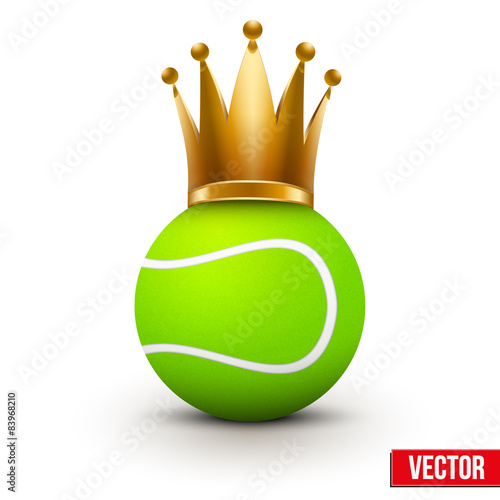 Tennis ball with royal crown of queen