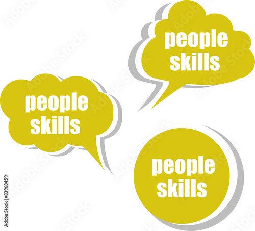 people skills. Set of stickers, labels, tags. 