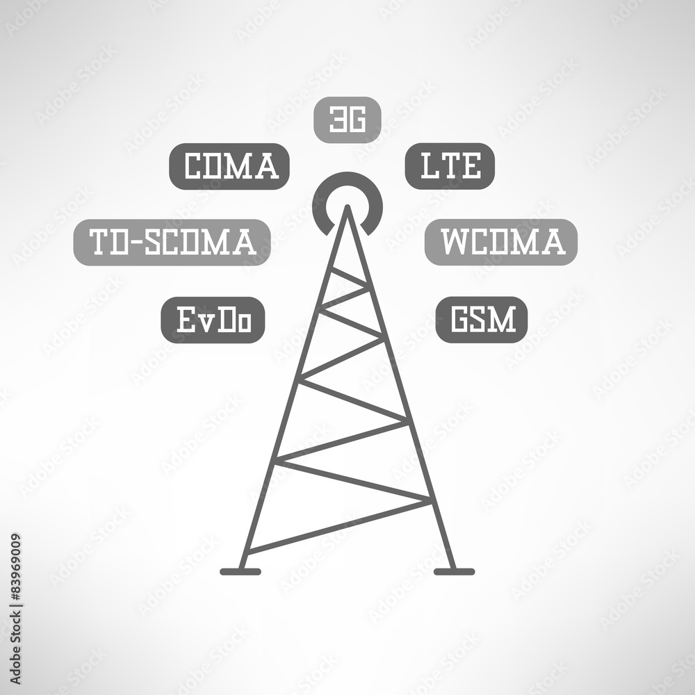 Fototapeta premium Mobile internet tower infographics. Vector