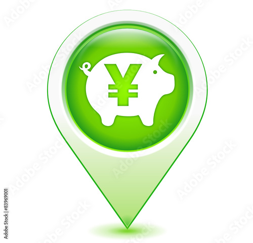 épargne yen sur marqueur géolocalisation vert