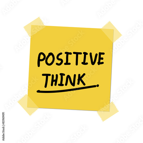 Obraz na płótnie positive think paint on post it