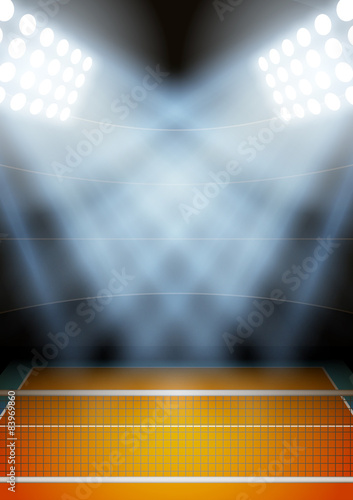 Background for posters night volleyball stadium