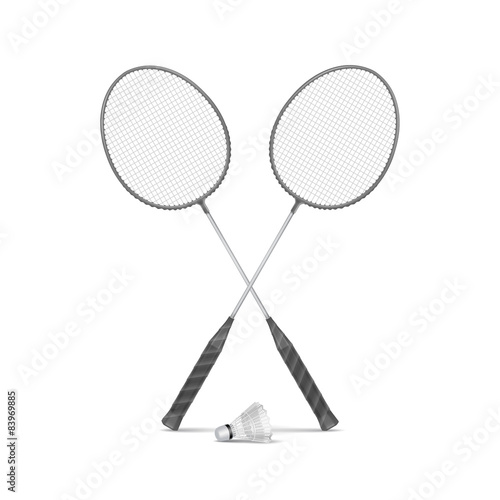 Vector Badminton Rackets with Shuttlecock