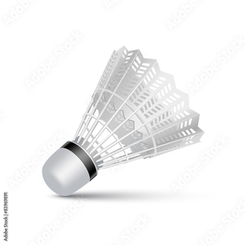 Vector Badminton Shuttlecock Isolated on White