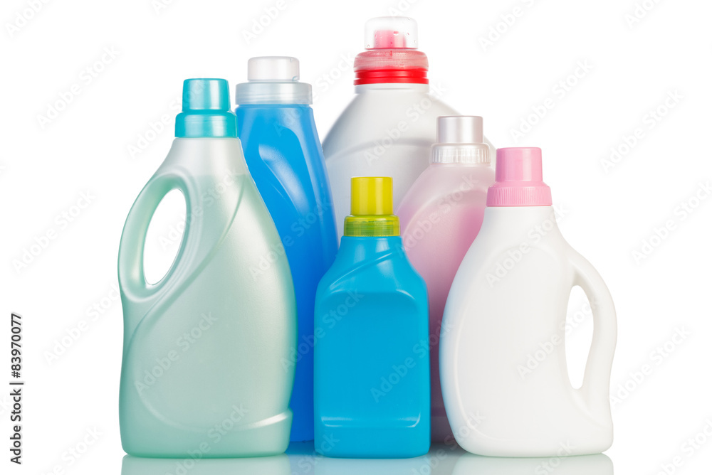 Bottles with washing fluid Bottles with washing fluid