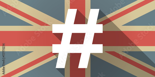 UK flag icon with a hash tag