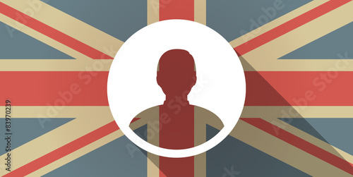 UK flag icon with a male avatar