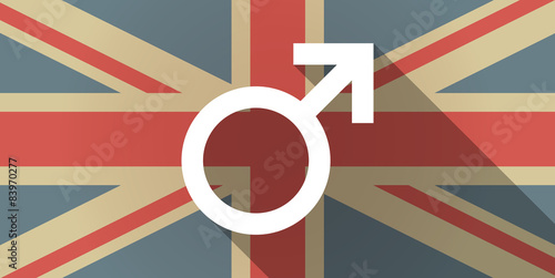 UK flag icon with a male sign