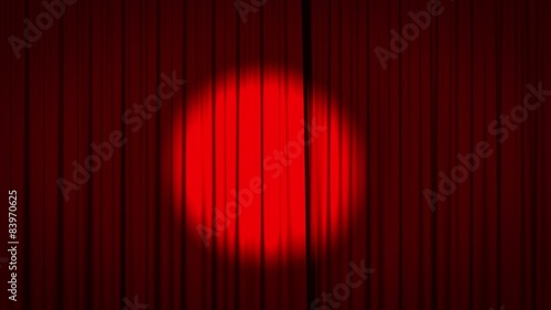Red curtain with spotlight opening