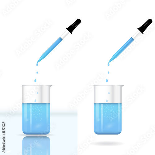 Chemical beaker with solution and pipette