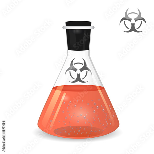 Chemical conical flask with toxic solution
