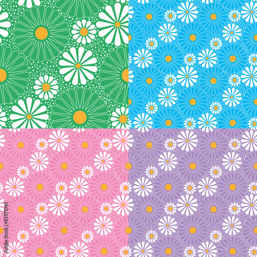 seamless floral pattern of camomile