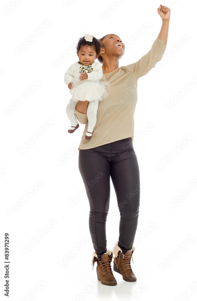 Model happy successful arms in the air Model happy successful arms in the air