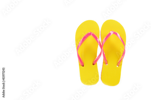 Flip Flops Yellow isolated on white