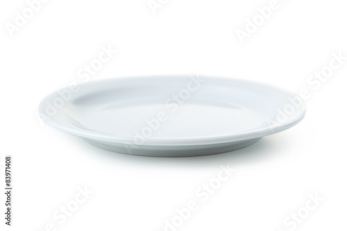 Konstfotografi Empty white plate isolated on white