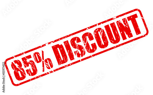 85 percent discount red stamp text