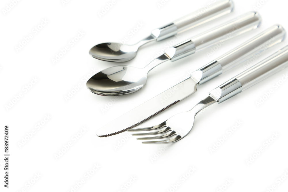 Fork, spoon and knife on white background Fork, spoon and knife on white background
