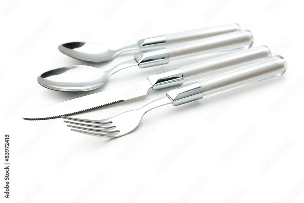 Fork, spoon and knife on white background Fork, spoon and knife on white background