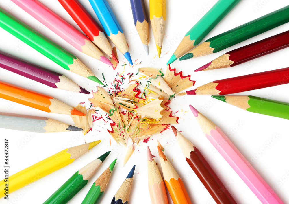 Fototapeta premium Colour pencils isolated on white