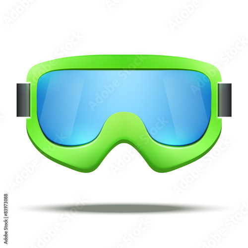 Classic vintage old school green snowboard ski goggles