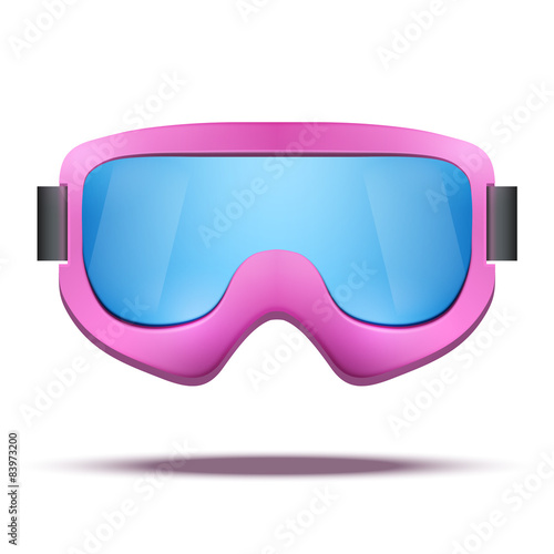 Classic vintage old school pink snowboard ski goggles © VITAMIN