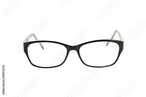 Black eye glasses isolated on white