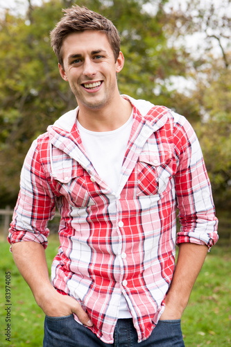 Attractive young man outdoors