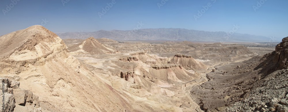 Panoramic view arava vally Desert , israel.