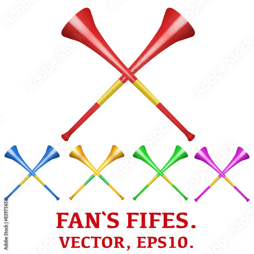 Set of fans' pipes to support athletes at competitions
