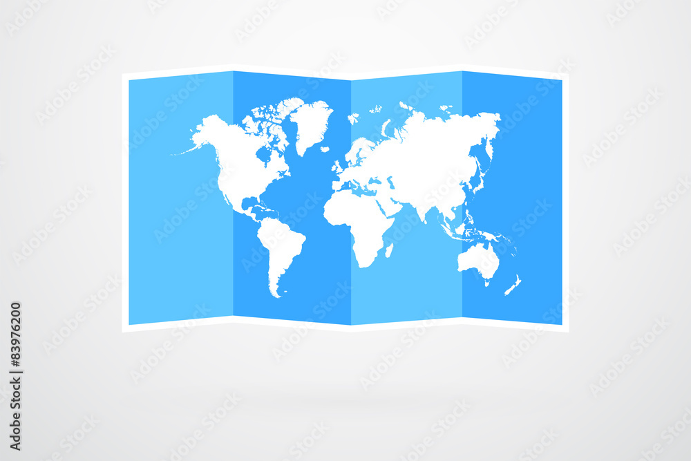 World Map Cardboard Vector