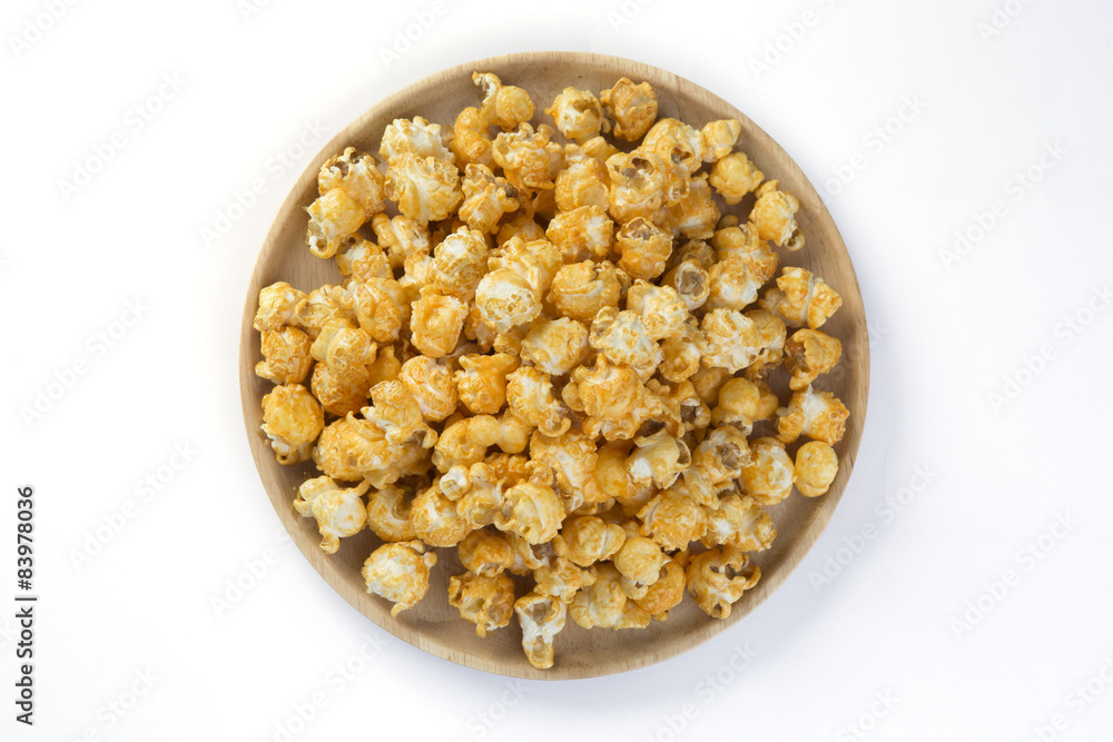 Cheese Popcorn isolated on a white background with shadow Cheese Popcorn isolated on a white background with shadow