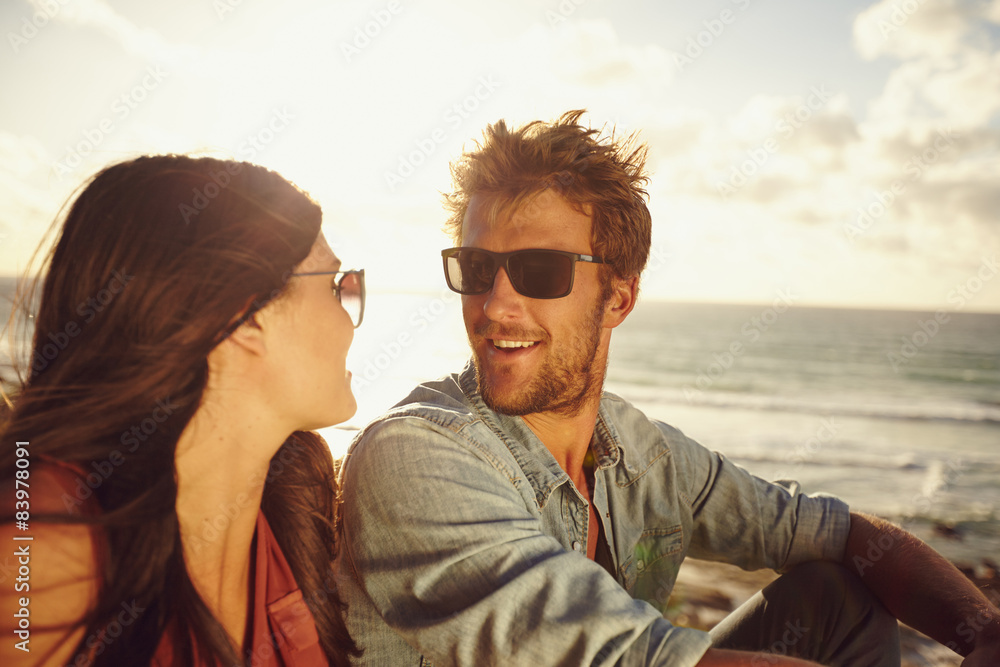 Romantic young couple at the beach Romantic young couple at the beach