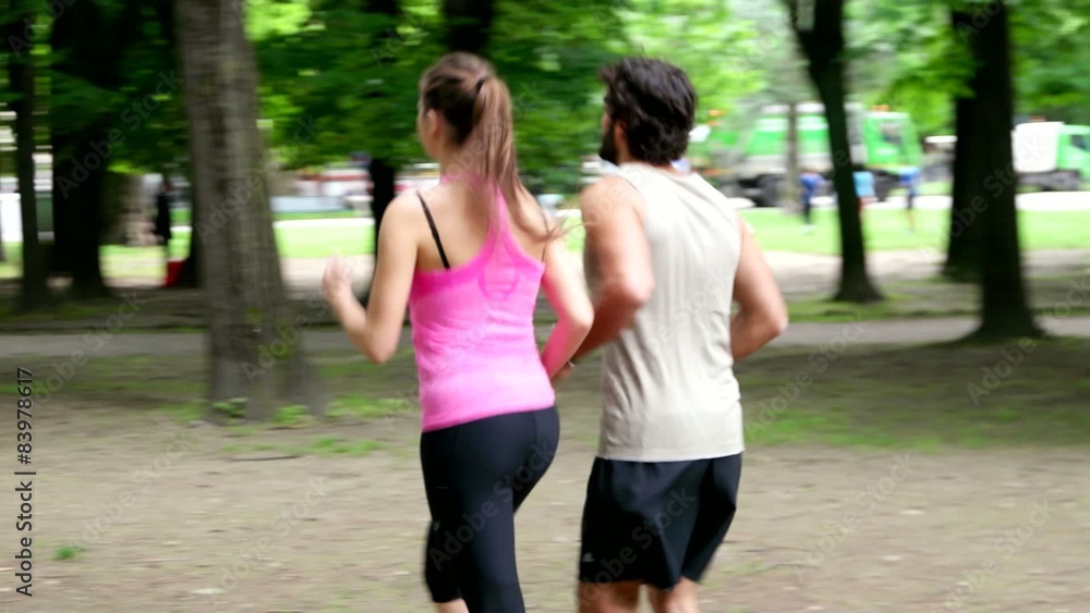 Couple running outdoors Couple running outdoors