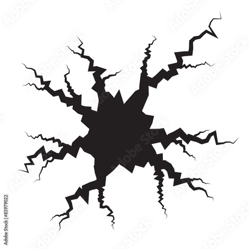 Earth Crack vector, rip through white background