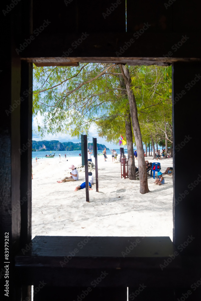 View beach from window, Phuket, Krabi, thailand. View beach from window, Phuket, Krabi, thailand.