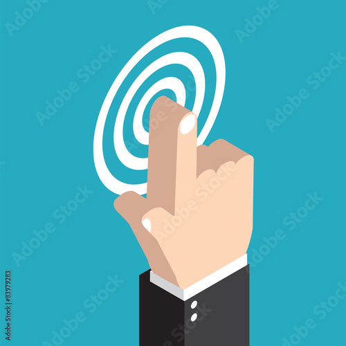 vector check mark icon, touch icon, flat icons, hand with presse