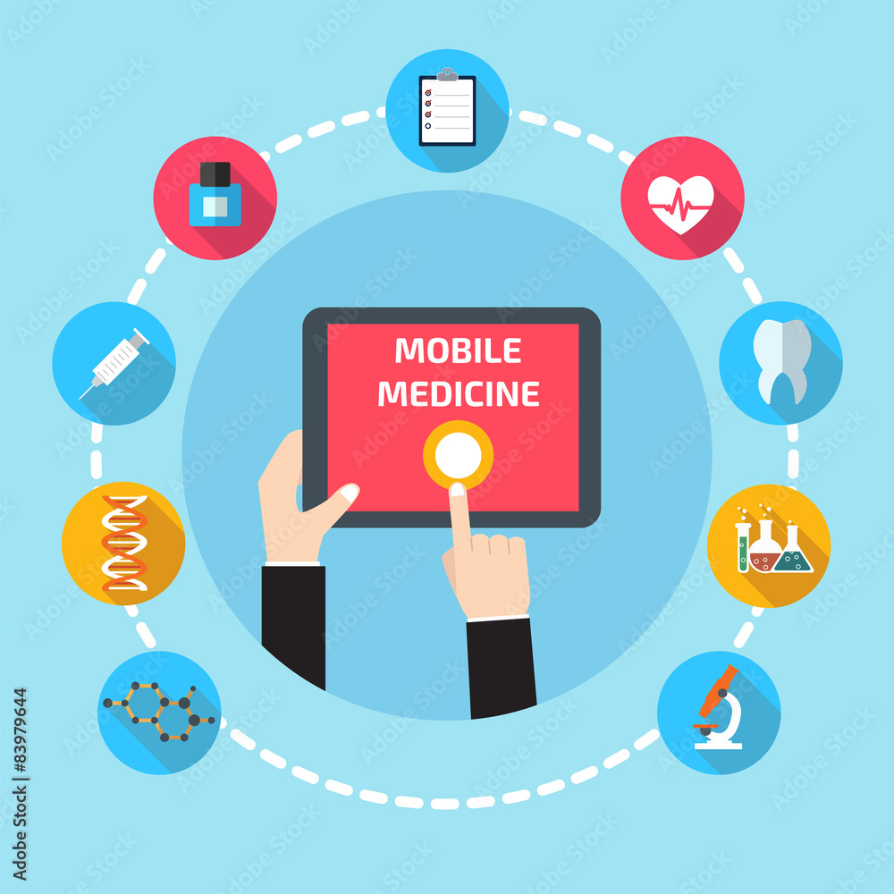 Mobile health with hand hand holding tablet Mobile health with hand hand holding tablet