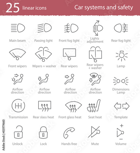 Vector car interface icons set