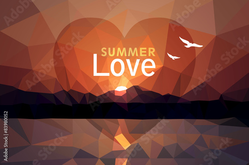 Vector Illustration of a Low Poly Summer Design