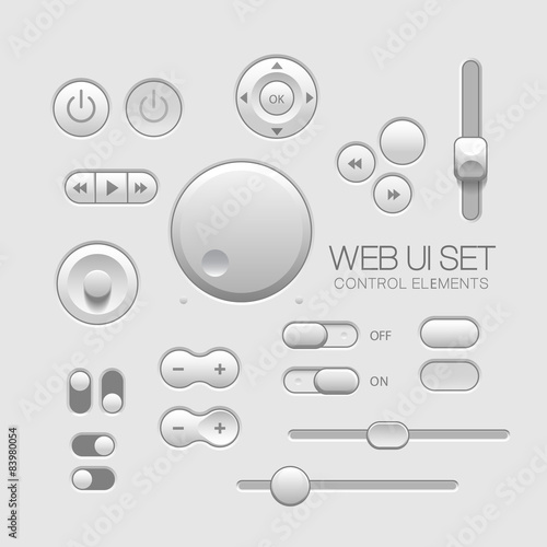 Light Web UI Elements Design Gray