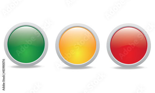 icona web bottone riflesso verde, giallo e rosso photo