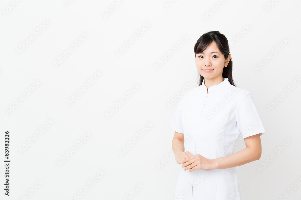 portrait of asian nurse on white background portrait of asian nurse on white background