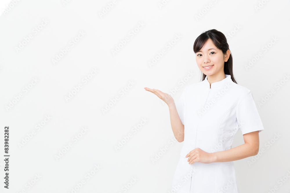 portrait of asian nurse on white background portrait of asian nurse on white background