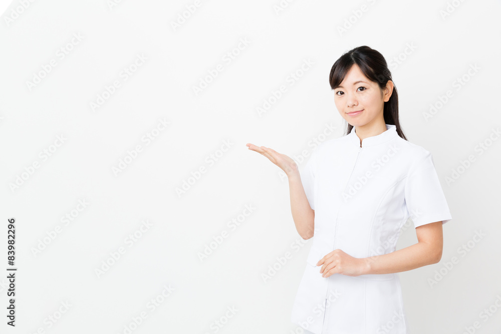 portrait of asian nurse on white background portrait of asian nurse on white background